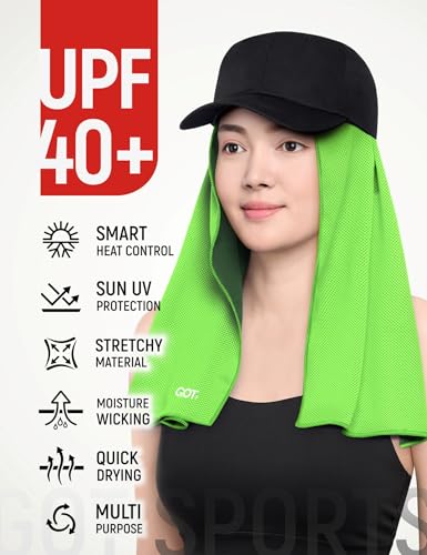 Instant Cooling Towel Neck & Face - Sweat Rag Neck Wraps Gym Workout | 40x12 Inch, Evaporative Cooling, Wet Wring Snap Activation, Lightweight, UPF 40+, Outdoor Adventures - color: Green, size: Single Pack