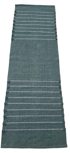 Indian Handmade100 % Organic Anti Skid Multi Colour Cotton Yoga Mat - Eco-Friendly Hand-Woven Rug - Non-Slip & Thick (24”x72”x5mm) for Hot yoga & Everyday Fitness at Home - Comfortable & Foldable Extra-Long Mat - color: Dark Green