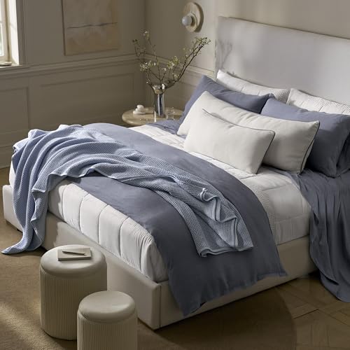 BOLL & BRANCH Waffle Bed Blanket, King/Cal King, Hydrangea - color: Hydrangea, size: King/California King