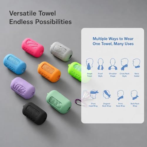 Cooling Towel, Quick Dry Sports Towel with Silicone Case, 11.8 x 35.4 in - color: Green, size: Medium