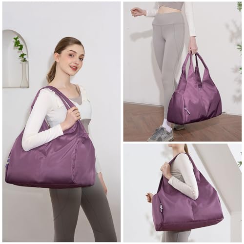 Forestfish Gym Bag For Women With Shoes Compartment & Wet Dry - color: Purple