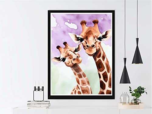 VAIIEYO 5D Diamond Art Kits for Adults for Adults Giraffe, Diamond Painting Animal, Paint by Numbers Oil Painting Full Drill Round Rhinestone Craft Canvas for Home Wall Decor 12x16 inch - color: giraffe-6