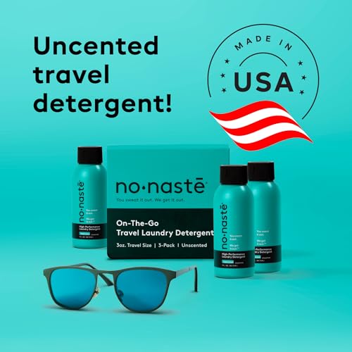Nonaste Travel Laundry Detergent, Pure Clean Unscented, 3 oz, Pack of 3 | TSA-Approved Travel Size Laundry Detergent. Powerful Enzyme Formula, Unscented. EWG Verified for Gym, Travel & Outdoors. - size: 3 Fl Oz (Pack of 3)