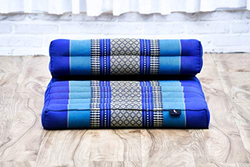 Leewadee Foldable Floor Mattress – 2 in 1 Floor Meditation Mat for Yoga and Relaxation, Seating Futon with Kapok - color: Sf28 - Blue