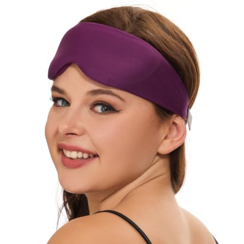 ALASKA BEAR Side Sleeper Sleep Mask, Patented, 100% Blackout, Purple - color: A2 Purple
