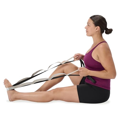 OPTP Stretch Out Strap Pro with Exercise Book, 11 Loops USA-Made Yoga Strap