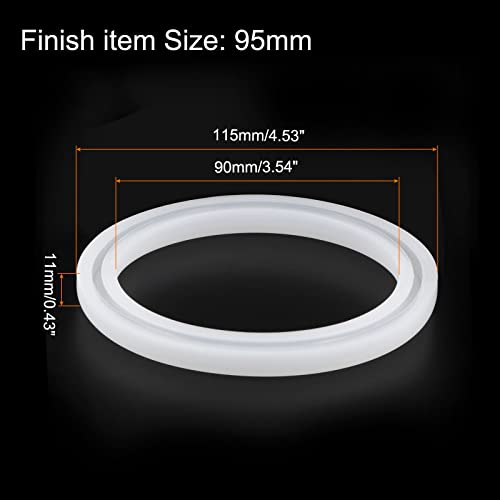 HARFINGTON Bracelet Mold Bangle Ring Mold Silicone Round Epoxy 95mm Wristlet Keychains Mold for DIY Resin Bangle Bracelet Car Key Chain Jewelry Making - size: 90mmx115mm