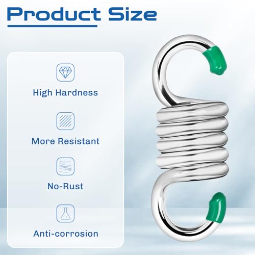 2Pack Premium Porch Swing Springs (Silver Small),1300lb Heavy Duty Springs, Rust Resistant Swing Springs, Spring for Swing Hammock Hanging Chair Spring for Hammock Spring,Porch Swings - color: Silver Small