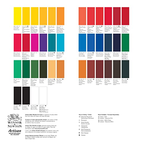 Winsor & Newton Artisan Water Mixable Oil Paint, 37ml, Cobalt Blue | Clean with water; no solvents needed. Color depth, lightfastness, opacity/transparency are the same as traditional oils. - color: Cobalt Blue, style: 1.25-oz