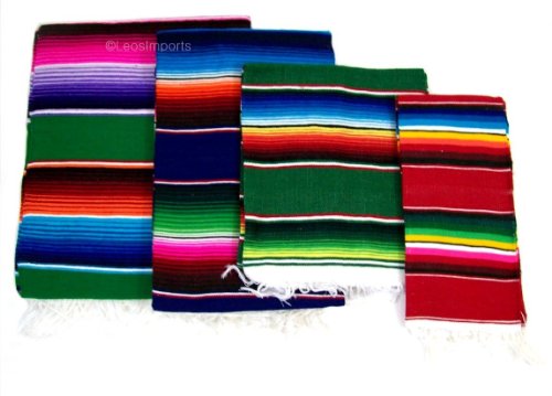 Leos Imports (TM Mexican Sarape Blanket (Xtra-Small 36"x15") - size: Xtra-Small 36"x15"