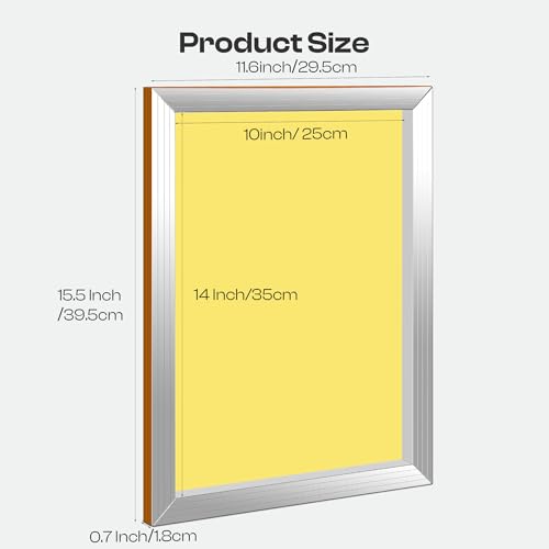 Caydo 2 Pieces Aluminum Screen Printing Frames, 10 x 14 Inch Pre-Stretched Screen Printing Screens with 230 Yellow Mesh for Handcraft Lovers - style: 230 Mesh
