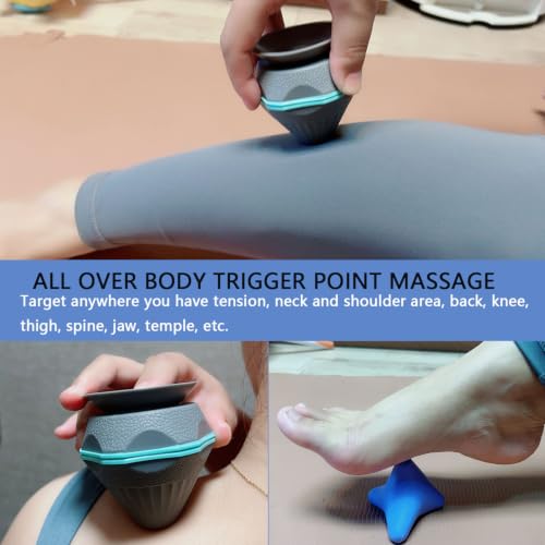 2Pcs Trigger Point Massage Tool, Massager Ball for Psoas Myofascial Release | Deep Tissue Muscle Knots Relief, Physical Therapy, Foot Plantar Fasciitis Pain Recovery, Manual Pressure with Suction Cup