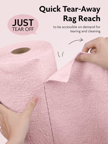 Fantasticlean Microfiber Cleaning Cloth Roll- 30 Sheets, 12" x 12" (Pink) - color: Pink, size: 30 pack