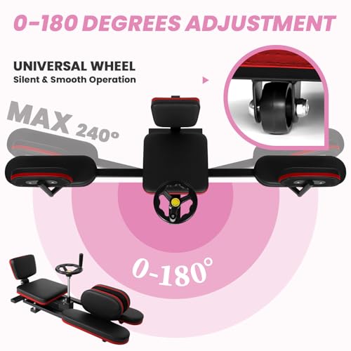Leg Stretcher Machine 440LBS, 240° Adjustable Split Machine for Deep Stretching, Heavy Duty Hamstring Stretcher with Steering Wheel, Flexibility Training Equipment for Yoga & MMA