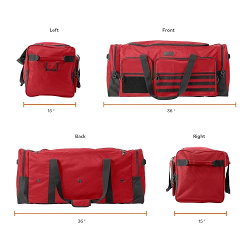 Fitdom 130L 36" Extra Large Heavy Duty Sports Equipment Storage Duffle Bag - color: Red