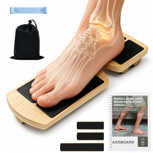 Ankle Balance Board System | Foot & Ankle Strengthener with 120-Page PT Guide, Resistance Band & Bag | Plantar Fasciitis Relief & Achilles Recovery Tool