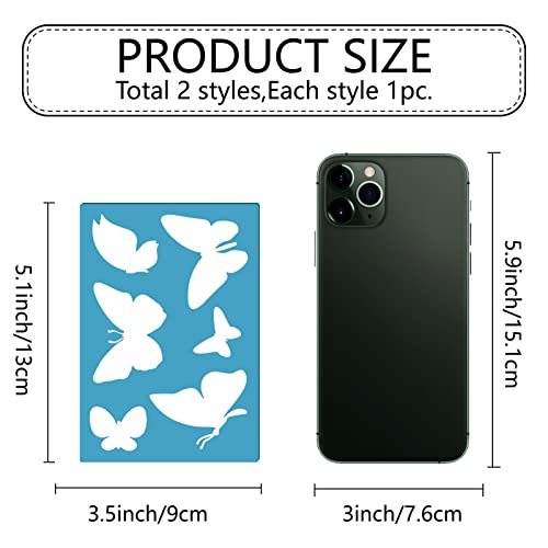 GORGECRAFT 2 Styles Jewelry Shape Template Reusable Earrings Making Plastic Butterfly Cutouts Cutting Stencil Lapidary Templates for Cabochons Bracelets Earrings Making Jewelry DIY Crafts 5x3.5 inch - style: Tropical