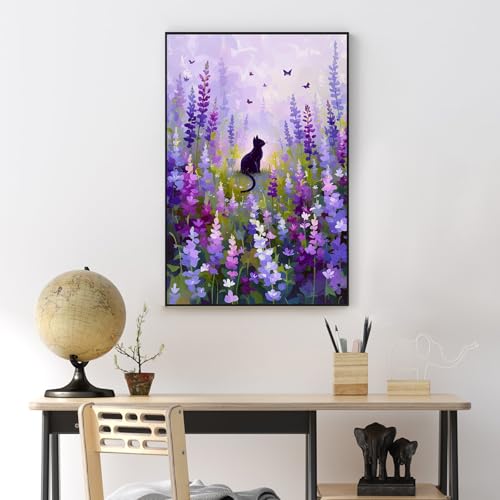 Flowers Framed Paint by Numbers Kit for Adults Beginner & Kids Ages 8-12 | With Frame Canvas 8x12 inch, DIY Acrylic Painting by Numbers Purple Flowers, Stress Relief Craft Kits, Home Wall Decor Gift - color: YOP-F-1201, size: 8x12 Inch