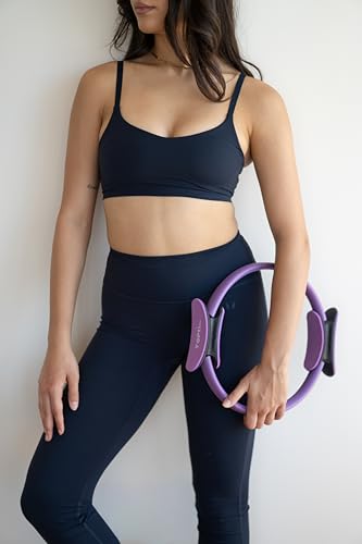 Pilates Ring, 12.6 Inch Fitness Circle for Women, Pilates Equipment for Home Workouts, Inner Thigh Exerciser, Core, Arm & Leg Toner, Magic Circle Exercise Ring with Soft EVA Foam Handles, Purple