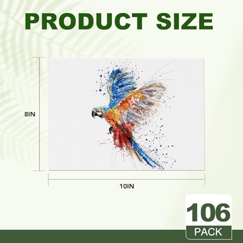 ESRICH 8x10 Canvas for Painting, 8x10 Inch Value Pack of 106, Canvas Boards for Painting, Painting Canvas for Adult & Kids-Cotton Primed Blank Canvas Panels for Oil, Watercolor, Acrylic, Tempera. - size: 8*10in 106pack