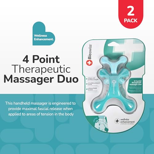 BioSwiss 2-Pack Handheld Full Body Massager, 4-Leg Pressure Point Tool for Back, Neck, and Shoulder, Includes 1 Large and 1 Small - style: 2-Pack Full Body Massager