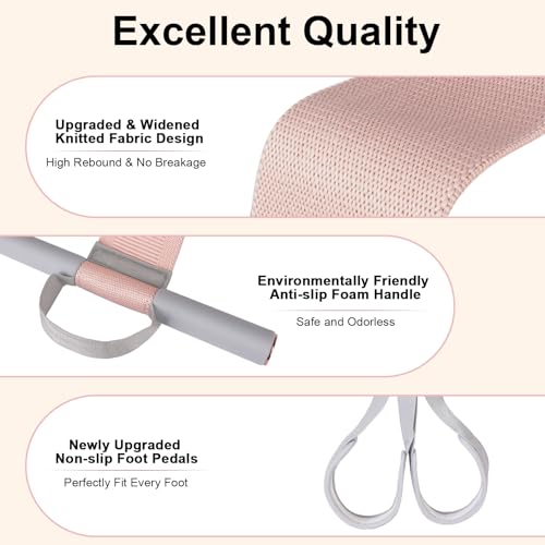 Fabric Resistance Band with Handles,Non-Slip Foot Pedal Puller Resistance Band for Legs & Glutes Working Out,Portable Yoga & Physical Therapy&Home Fitness Accessories for Women & Men - color: 1 pc pink
