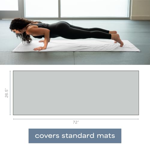 S&T INC. Aura Microfiber Yoga Mat Towel, 26.5" x 72", Grey | Soft and Absorbent, Quick-Dry for Gym, Pilates, and Hot Yoga, Compact for Gym Bag, Machine Washable - color: Grey