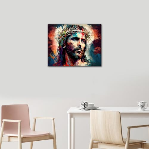TUMOVO Jesus Christ Paint by Number Kit for Adults Faith | Jesus Christ 16x20 inch canvas, paint by number kit for adults. Faith-inspired religious art, Christian wall decor - color: Artwork-03