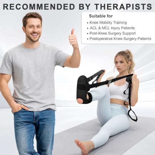 SPRING SEAON Knee Replacement Recovery Aids, Leg Stretcher Strap Kit - color: Black