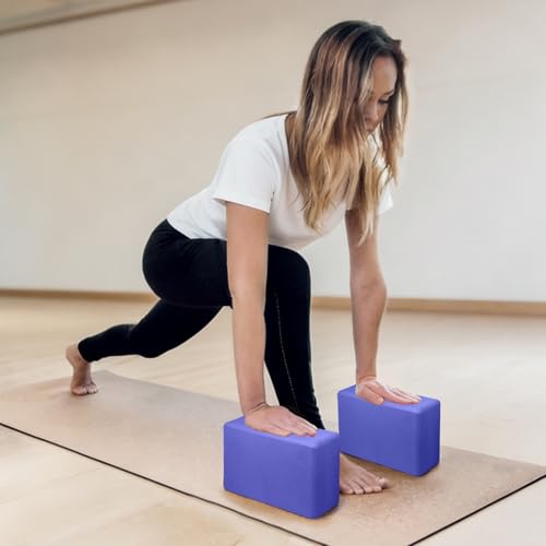 2 Pack Yoga Blocks, Lightweight 3x6x9in Yoga Bricks - color: 2PACK-Purple