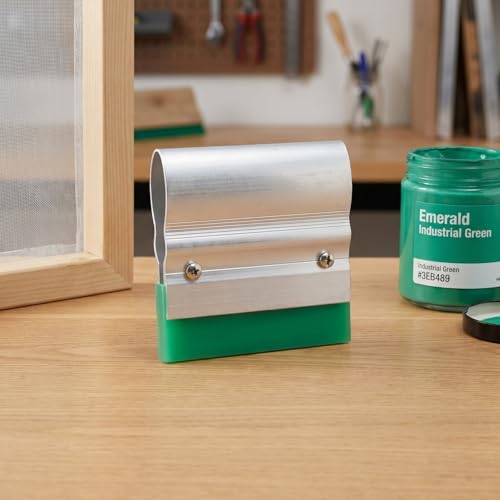 Rubber Squeegee for Screen Printing 3.9X5.1X1.1 Inch Ink Scraper with Comfortable Handle for DIY Silk Screen Crafts and Accurate Ink Spreading