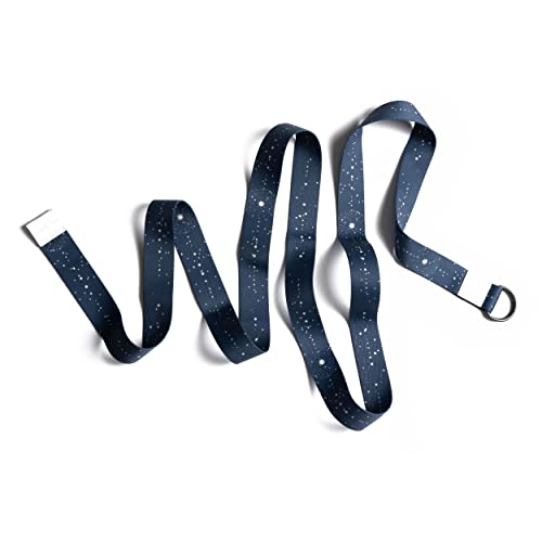 yogadesignlab | The Yoga Strap | Luxurious, Extra Long, Super Soft, Eco Printed | Studio Quality, Adjustable | Safely Stretch Further and Hold Longer | 8 ft Long - color: Celestial, size: 240cm