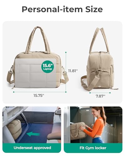 BAGSMART Gym Bag for Women, Carry on Travel Duffel Bag, Water-resistant Weekender with Shoe Compartment for Gym Travel Work, Desert, Medium - color: M-Desert, size: Medium