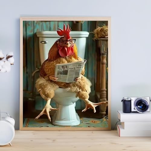 mrpwnle Paint by Numbers Kit for Adults, Chicken Paint by Numbers Kits | Funny Rooster Adult Paint by Number Kits on Canvas, DIY Acrylic Oil Easy Painting by Numbers for Home Wall Decor 16X20 inch - color: Rooster, size: 15.7x19.7in(40x50cm)
