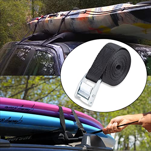 Cartman 1 in x 12 ft Lashing Straps, 32 Pack, 600 lb Break Strength, Black - color: Black, size: 16 PK (Pack of 2)