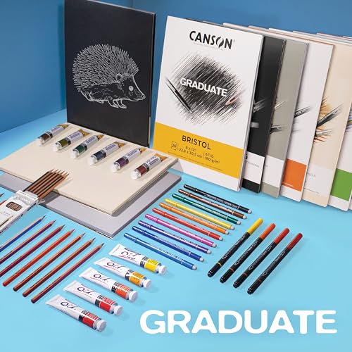 Canson Graduate Watercolor Pad, Foldover, 11x14 inch, 20 Sheets | Artist Paper for Adults and Students - Painting, Gouache, Mixed Media and Ink (Pack of 12) - size: 11x14 inch (Pack of 12)
