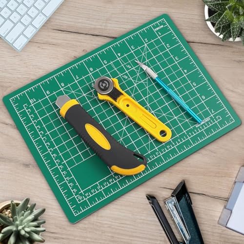 DIYSELF 23in×17in Cutting Mat, A2 Self Healing Craft Mat for Sewing | A2 Green Cutting Mat for Fabric, 5-Ply Craft Hobby Mat for Sewing, Quilting, Scrapbooking, Paper Crafts - color: Green, size: 23"L x 17"W