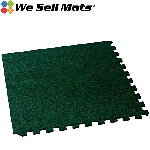 We Sell Mats 3/8 Inch Thick Interlocking Foam Carpet Tiles Durable Carpet Squares Anti Fatigue Support for Home Office or Classroom Use - color: Hunter Green, style: 100 Square Feet (25 Tiles)
