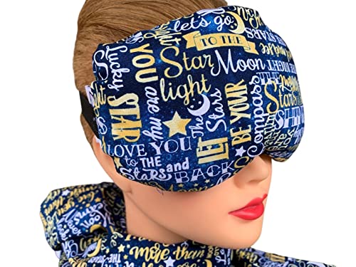 Eye Mask Lavender Eucalyptus, Sinus, Herbal Pack, Hot Cold Pack, Heat Wrap,Organic, Flax Seed, Microwave Therapy, Sleep Mask, Yoga Meditation Eye Pillow, to The Moon