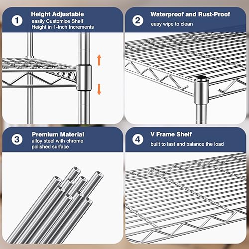 2-Tier Heavy Duty Metal Shelving Unit,Wire Shelf Rack with Lockable Wheels - size: 2-Tier,36"x18"x19.5"(WxDxH)