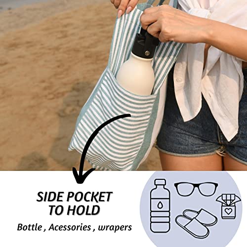 Folkulture Beach Bags for Women, Waterproof, Beach Must Haves -17x14 inch - color: Stone Blue