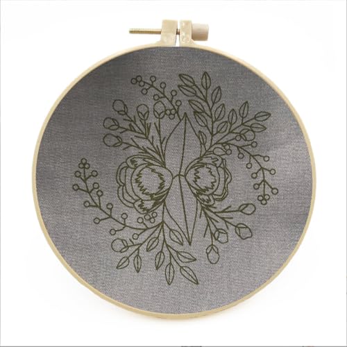 Meecaa Bee Flower Animal Embroidery Kit Starter Set, Hand Embroidery Set,Pattern Printed Cross Stitch Set for Beginner Adults, with Embroidery Hoop and Instructions (Bee) - color: Bee