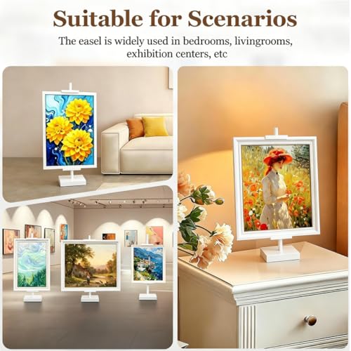 18'' Adjustable Tabletop Easel Stand, White Easel for Display | Steady and Elegant Picture Easels for Display, Picture Frame Stand, Adjustable Art Easel,Picture stand for Artwork, Photo. - color: White, size: 18inch