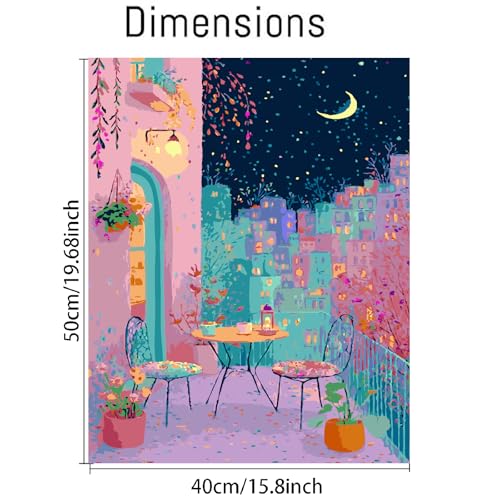 Yiolikan Paint by Numbers for Adults Beginners | Scenery Adults' Paint-by-Number Kits, Moon Paint by Numbers Kit on Canvas,Perfect for Gift Home Wall Decor(16x20inch) - color: Scenery-2