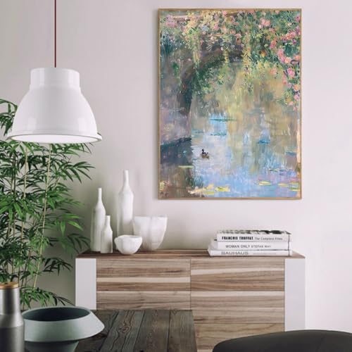 VIGEGU Pond Paint by Numbers Kit for Adults Beginner16x20 Inch | Easy Adult Paint by Number Kits on Canvas DIY Painting for Beginners Art by Numbers for Home Wall Decor - color: MT6145