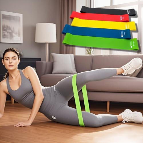 Resistance Bands for Working Out,5 PCS Elastic Loop Set for Hip & Leg Workouts