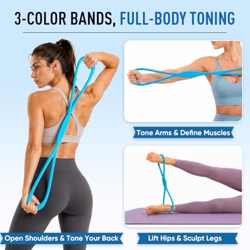 3 Pcs Figure 8 Resistance Bands, Exercise Bands for Stretching