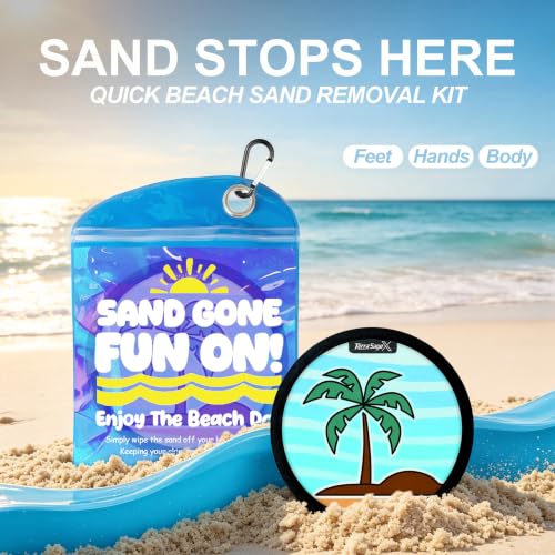 Sand Remover for Beach Towels - Soft Quick Clean Mitt for Kids & Adults | Removes Sand in Seconds,Gentle on Skin,Reusable & Washable,Beach Vacation Essential,Perfect for Beach, Pool & Camping - color: Coconut Tree