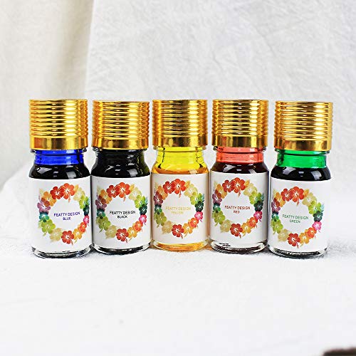 GIFTS Calligraphy Pen Set,12-Piece Kit, 5 Nib & 5 Ink Set,Writing Quill Pen,Anitque Dip Feather Pen Set (wood+feather)