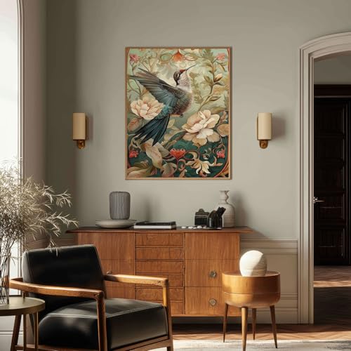 Paint by Numbers Flowers, Wildflowers Paint by Numbers for Adults 16x20 in | Painting by Numbers for Adults, Acrylic Oil Painting, DIY Crafts for Adults, Ideal Gifts for Home Wall Decor, Frameless - color: Hummingbird 2